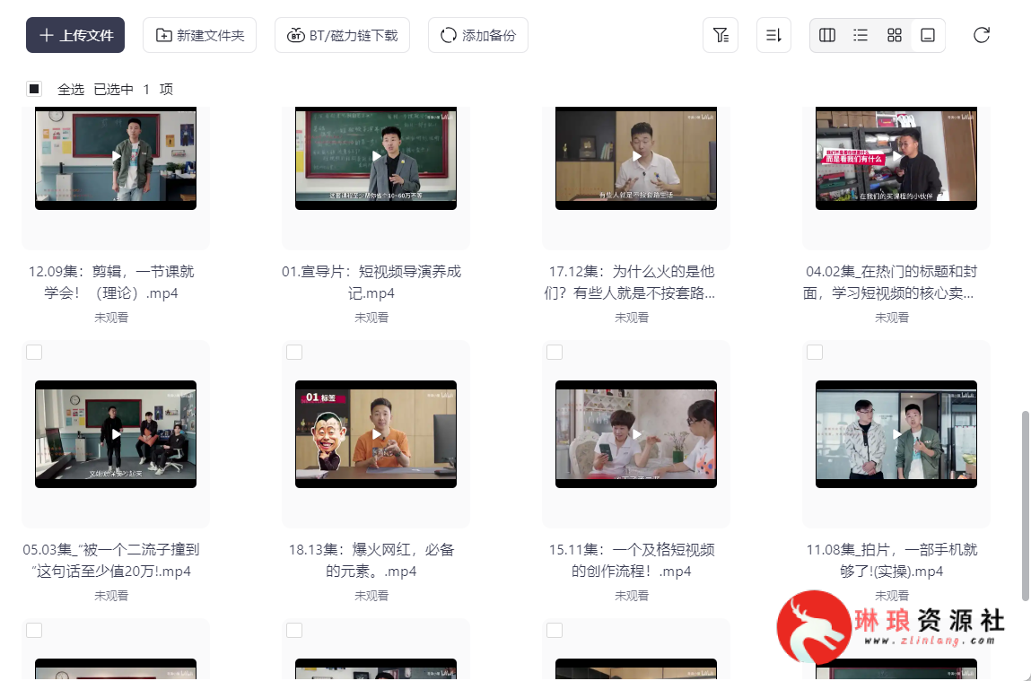 B站精选：张策的短视频创作课【19节课】【完整版】【4G】-琳琅资源社 - 免费帮找网盘资源社区