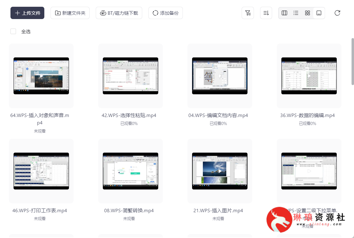WPS从入门到精通【73节课】【MP4】【11G】-琳琅资源社 - 免费帮找网盘资源社区