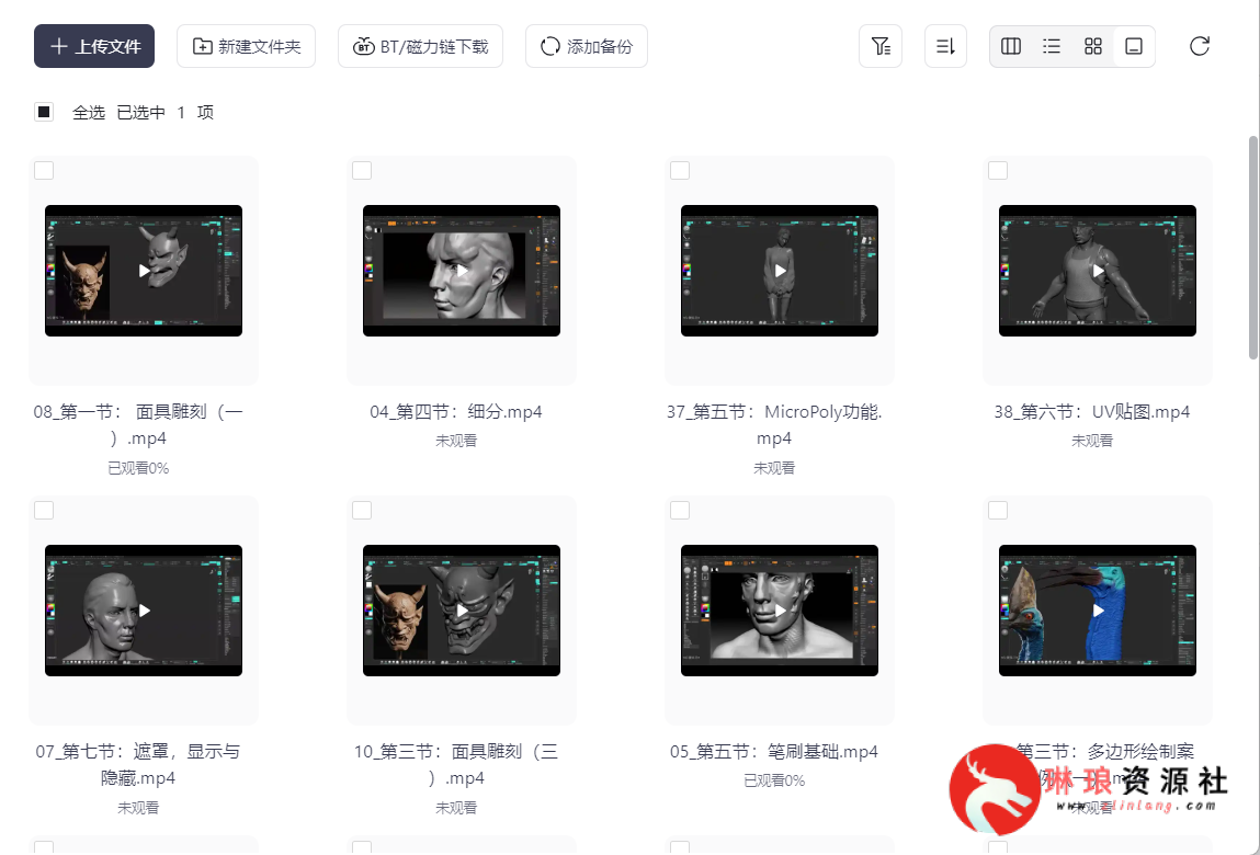Zbrush造型入门到精通系列教程【50节课】【完整版】【3G】-琳琅资源社 - 免费帮找网盘资源社区