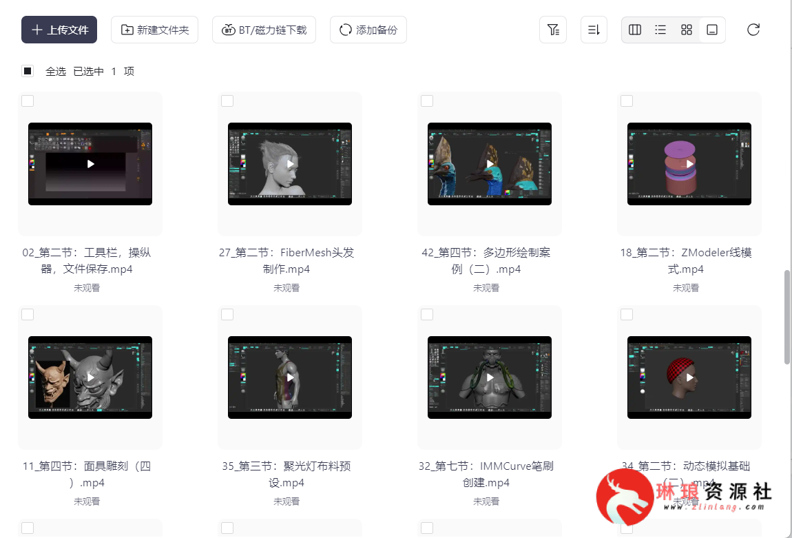 Zbrush造型入门到精通系列教程【50节课】【完整版】【3G】-琳琅资源社 - 免费帮找网盘资源社区